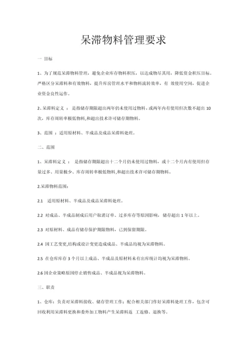 呆滞物料的管理标准规定.docx