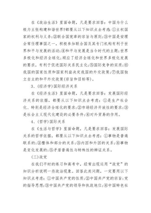 高考政治大题答题模板大全.docx