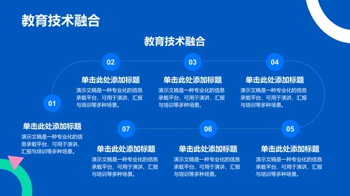 蓝色扁平风学术汇报PPT模板