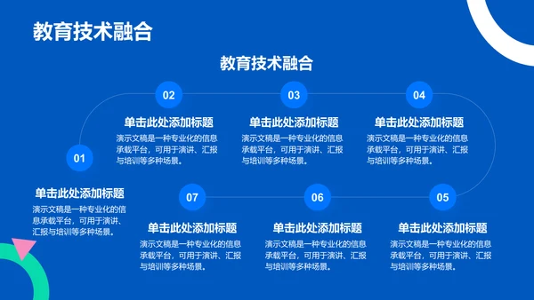 蓝色扁平风学术汇报PPT模板