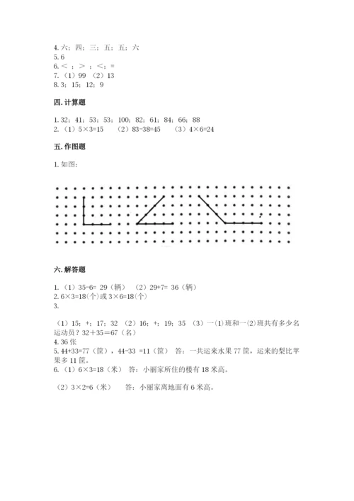 小学数学试卷二年级上册期中测试卷及参考答案【典型题】.docx