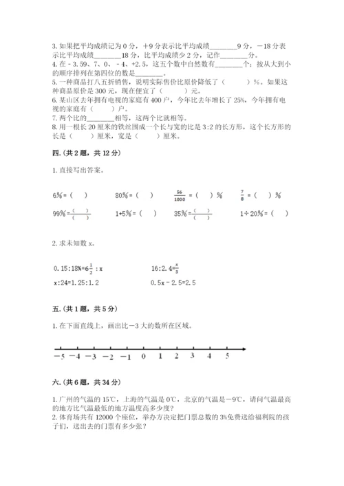 人教版六年级数学小升初试卷附参考答案【达标题】.docx