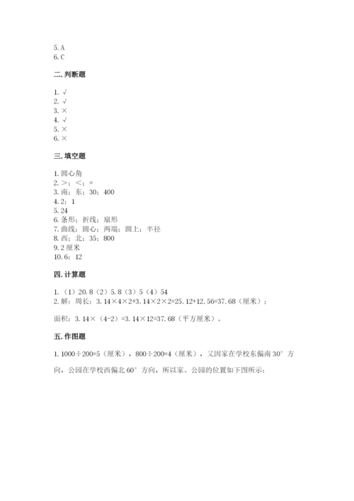 2022六年级上册数学期末考试试卷及参考答案（名师推荐）.docx