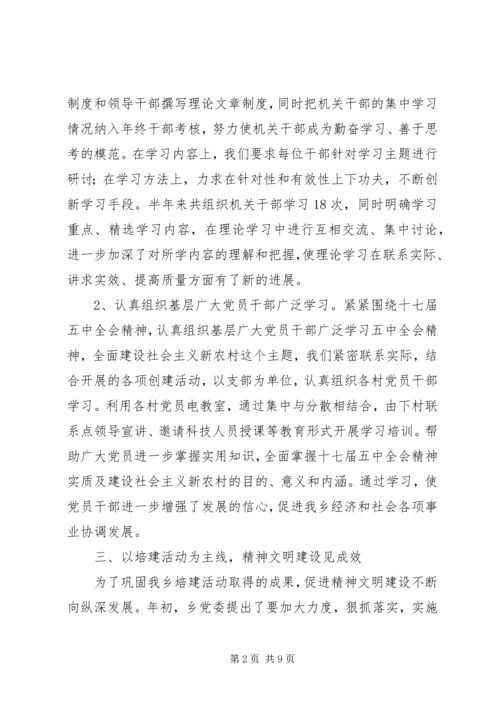 乡镇某年上半年精神文明建设工作总结.docx