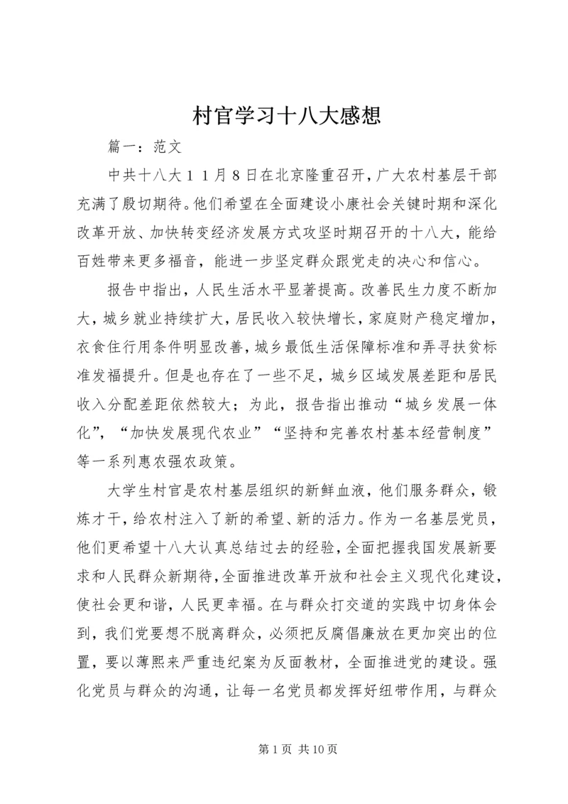 村官学习十八大感想.docx