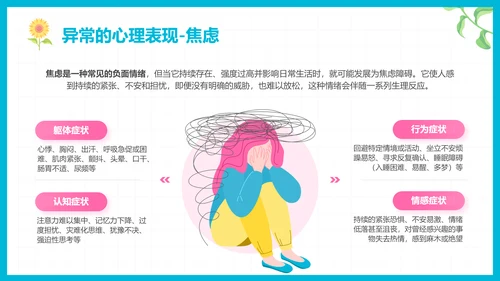 彩色插画风心理健康知识普及主题教育PPT模板