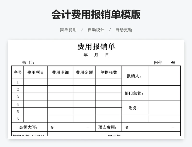 会计费用报销单模版