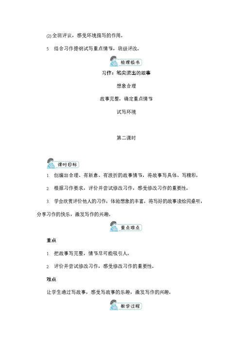 人教部编版六年级语文上册《习作：笔尖流出的故事》配套教案教学设计优秀公开课