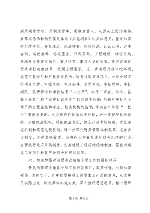 自治州质监局治理商业贿赂专项工作实施方案.docx