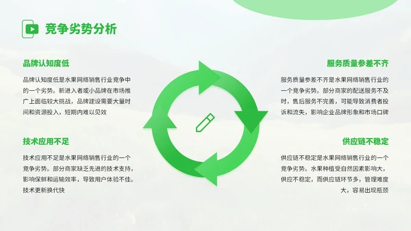 绿色扁平风水果销售行业发展分析PPT