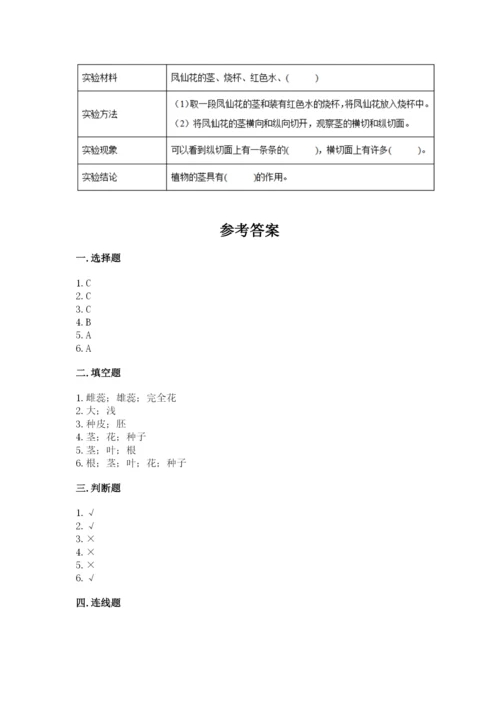 教科版四年级下册科学第一单元《植物的生长变化》测试卷精品（完整版）.docx