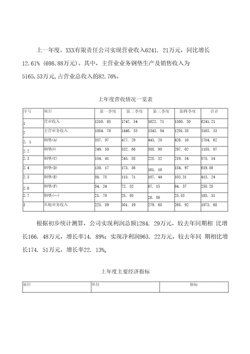 钢垫项目投资分析报告编辑