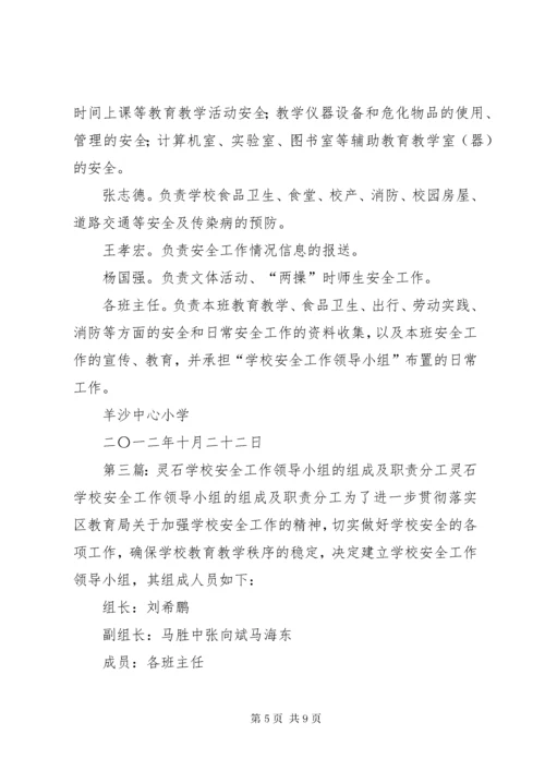 学校创建平安校园工作领导小组的组成及职责分工.docx