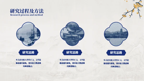 工笔花鸟画中国风毕业论文答辩通用PPT模板