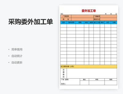 采购委外加工单