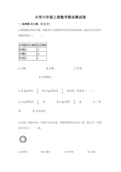 小学六年级上册数学期末测试卷（各地真题）word版.docx