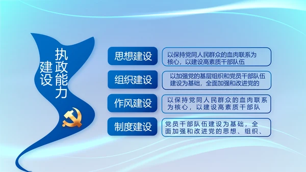 蓝色大气党建党支部工作专题PPT党课