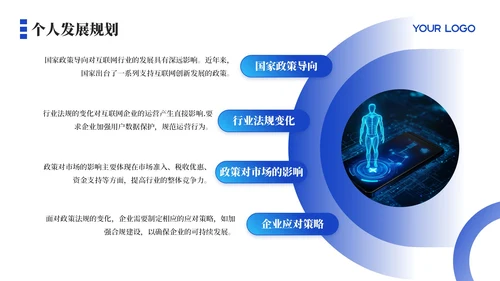 蓝色简约风工作成果与自我评价
