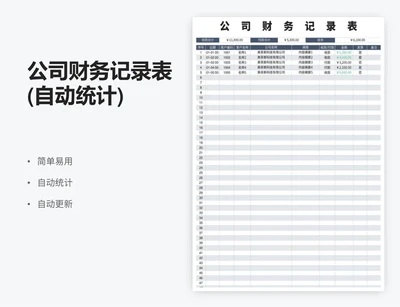公司财务记录表(自动统计)