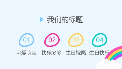 卡通可爱我100天啦百天电子相册PPT动态模板