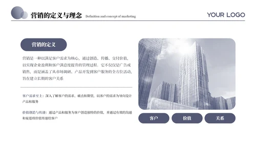 紫色系简约营销策划通用PPT模板