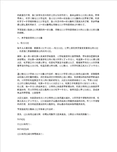 3000字微观经济学论文