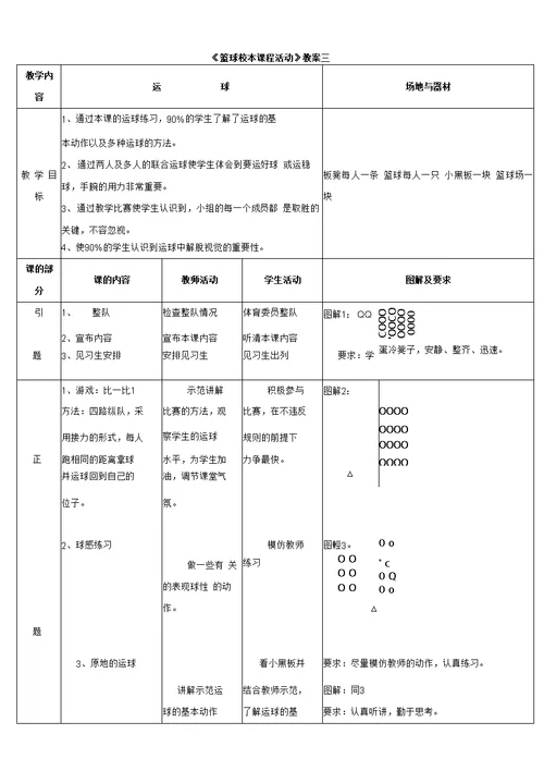 篮球兴趣小组教案 篮球教案