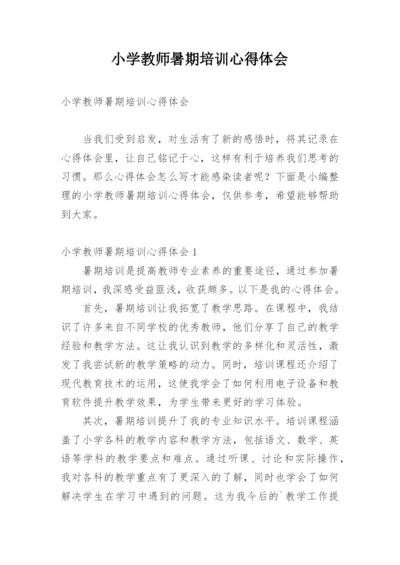 小学教师暑期培训心得体会_10.docx