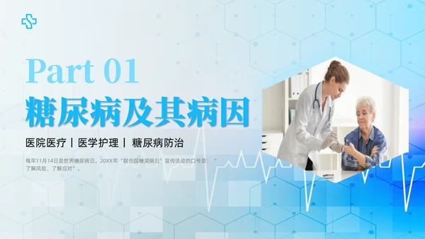 简约风实拍风蓝色糖尿病管理刻不容缓世界糖尿病日培训PPT课件