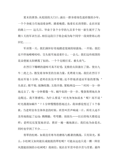 初中军训心得体会模板汇总七篇.docx