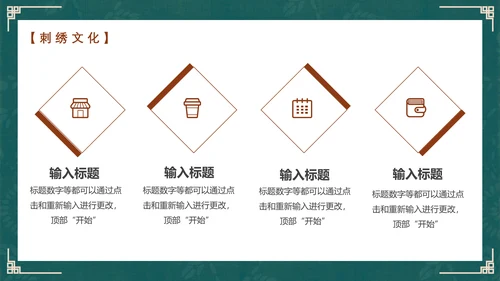 中国风传统文化手工刺绣通用PPT模板