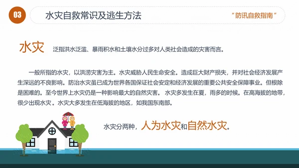 汛期洪灾落水自救知识培训PPT课件