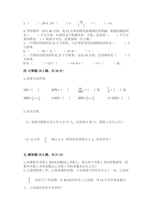 苏教版六年级下册数学期中测试卷【必考】.docx