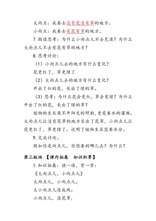 8《雨点儿》第二课时（教案）