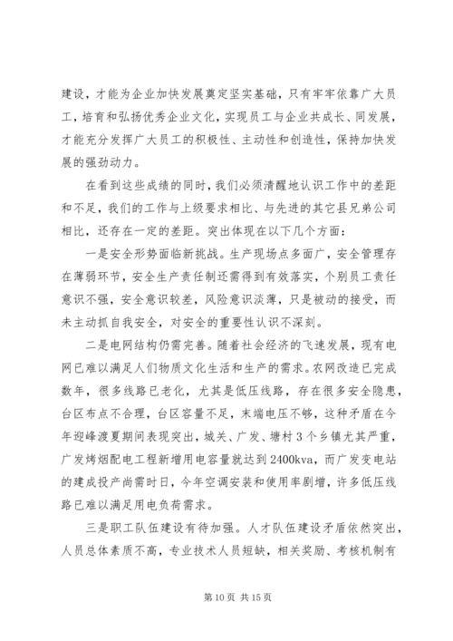 电力企业安全生产总结及明年计划.docx