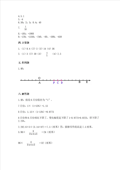 小学六年级下册数学 期末测试卷含完整答案夺冠