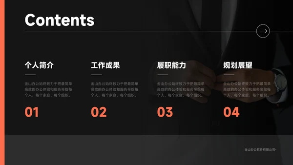 个人岗位竞聘正装西服通用PPT模板