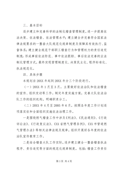 燃气稽查大队依法治队工作计划 (2).docx