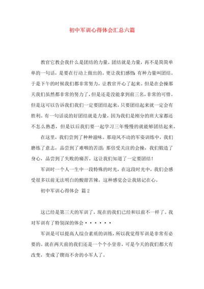 初中军训心得体会汇总六篇（四）.docx