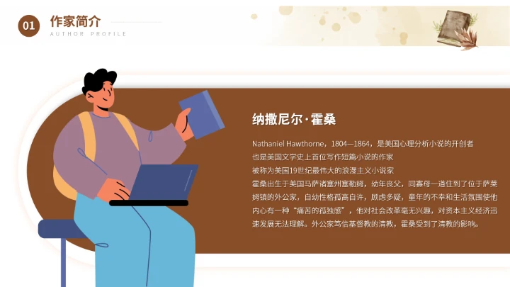 纳撒尼尔霍桑文学作家名人介绍人物PPT