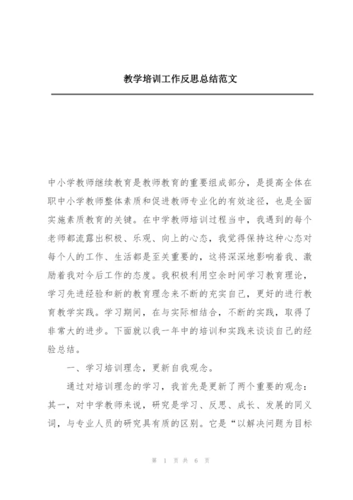 教学培训工作反思总结范文.docx