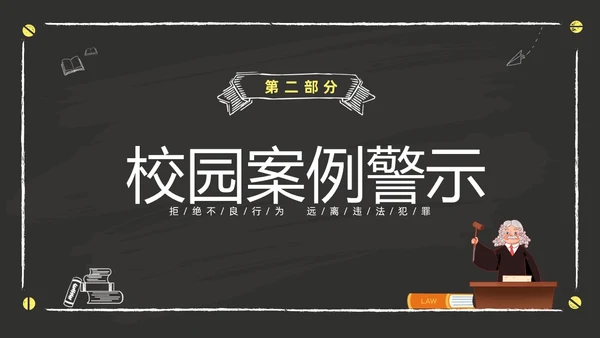黑色黑板风卡通儿童懂法守法与法同行422日世界法律日主题班