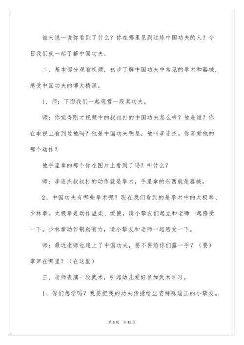 中国功夫大班教案.docx