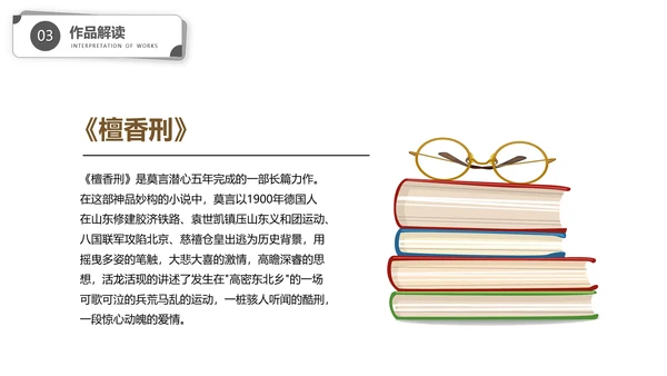 作家莫言读书PPT模板