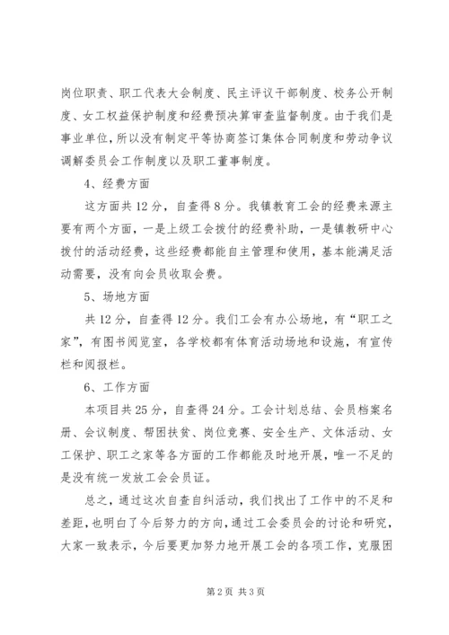 教育工会“六有”规范化建设自查报告.docx