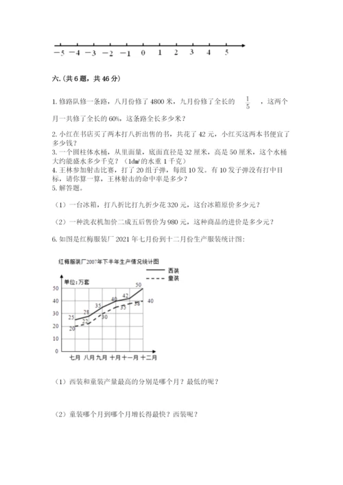 实用小学数学青岛版六年级下册期末测试卷及参考答案（实用）.docx