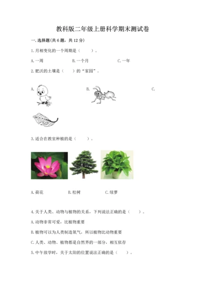 教科版二年级上册科学期末测试卷精品【必刷】.docx