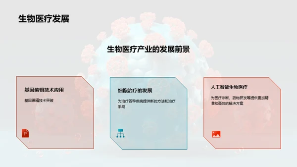 3D风生物医疗教学课件PPT模板