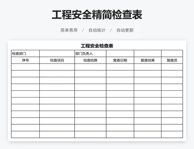 工程安全精简检查表