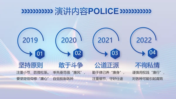 蓝色智慧公安警察信息化建设动态PPT